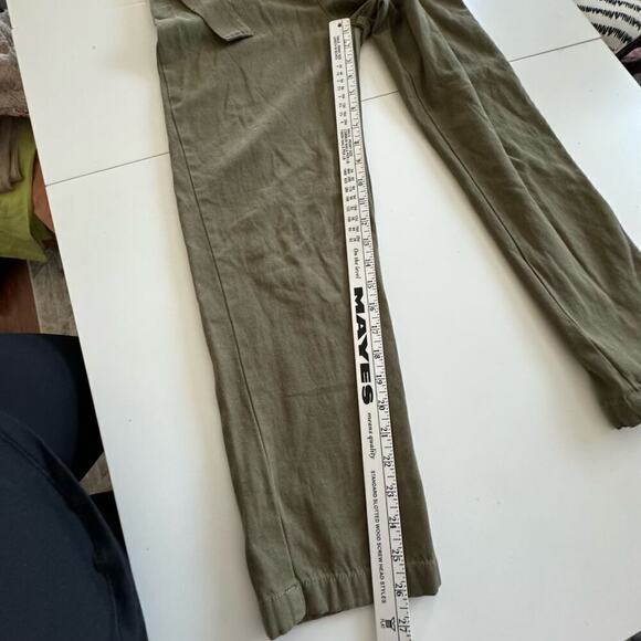 Mod Ref Jumpsuit Short Sleeve Olive Green‎ Tie Waist Snap Front Size S - Picture 9 of 13